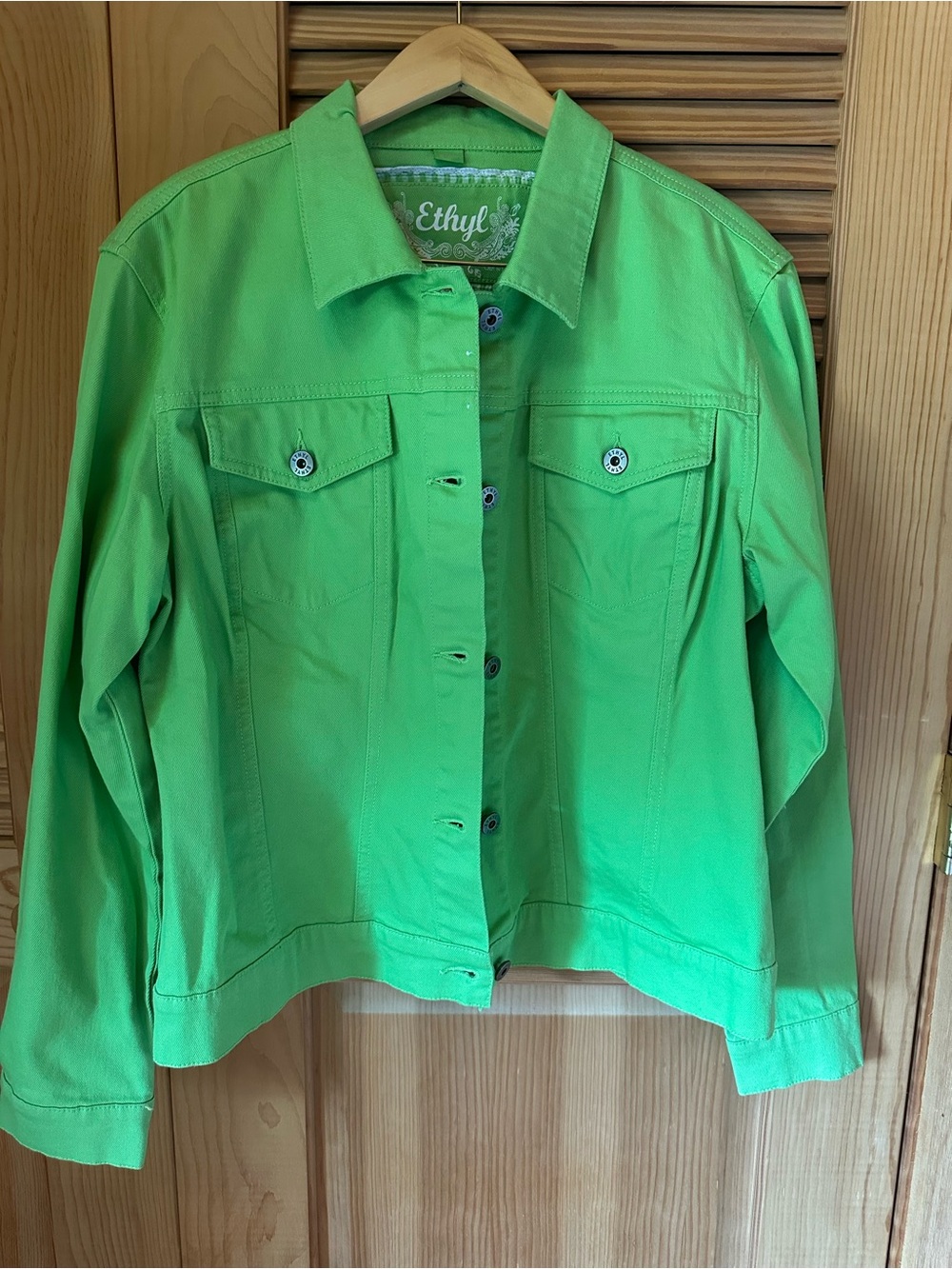 Ethyl Neon Green Women's Denim Jacket